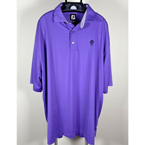 FootJoy FJ Purple Golf Polo Short Sleeve Shirt Elkridge Club Logo Men's XXL